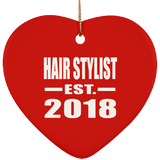 Hair Stylist Established EST. 2018 - Heart Ornament