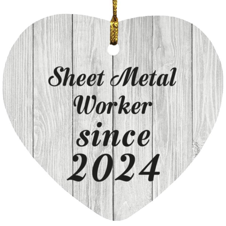 Sheet Metal Worker Since 2024 - Heart Ornament F