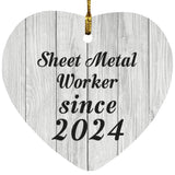 Sheet Metal Worker Since 2024 - Heart Ornament F