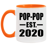 Pop-Pop Established EST. 2020 - 11oz Accent Mug Orange