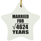 68th Anniversary Married For Square Root of 4624 Years - Star Ornament