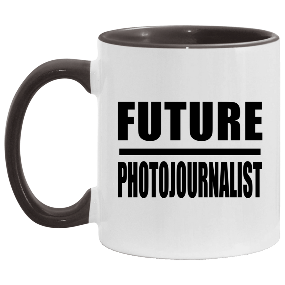 Future Photojournalist - 11oz Accent Mug Black