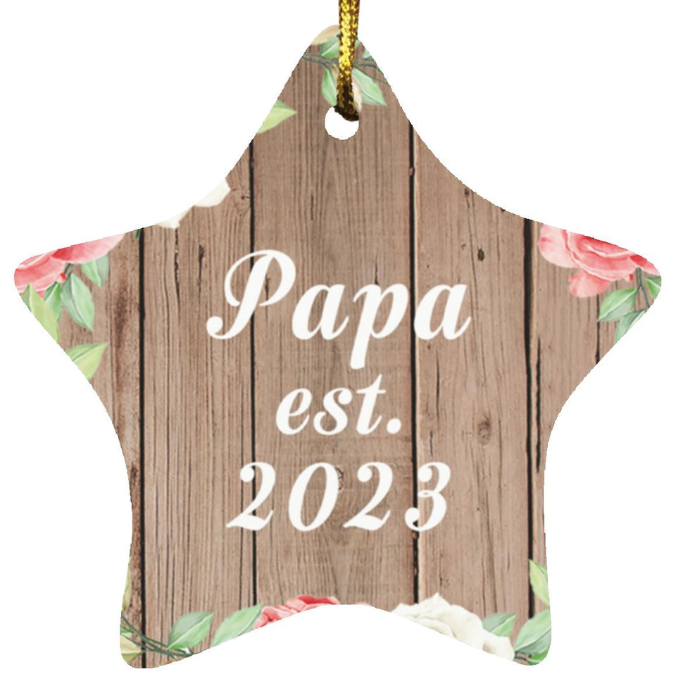 Papa Established Est. 2023 - Star Ornament B