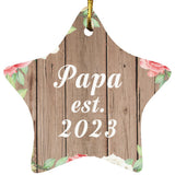 Papa Established Est. 2023 - Star Ornament B