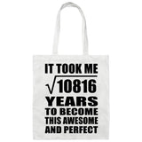 104th Birthday Took Square Root of 10816 Years To Awesome - Tote Bag White