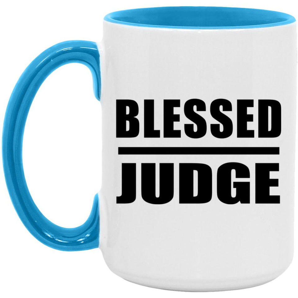 Blessed Judge - 15oz Accent Mug Blue