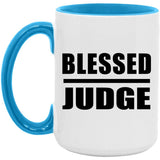 Blessed Judge - 15oz Accent Mug Blue