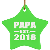 Papa Established EST. 2018 - Star Ornament