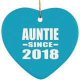 Auntie Since 2018 - Heart Ornament