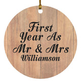 First Year As Mr & Mrs Williamson - Circle Ornament C