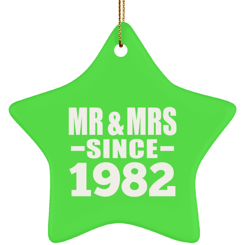 42nd Anniversary Mr & Mrs Since 1982 - Star Ornament