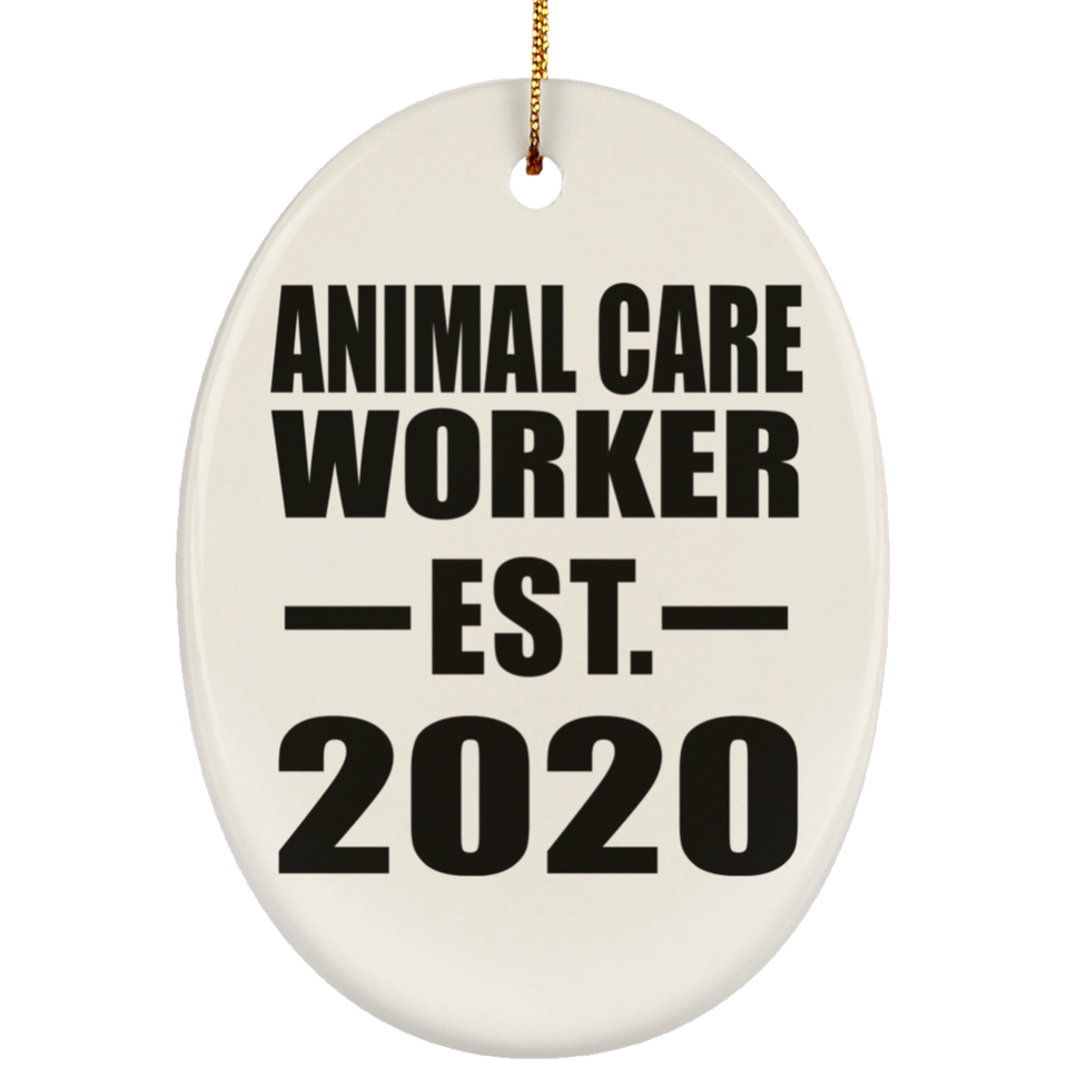 Animal Care Worker Established EST. 2020 - Oval Ornament