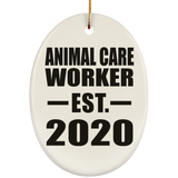 Animal Care Worker Established EST. 2020 - Oval Ornament