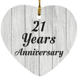 21st Anniversary 21 Years Anniversary - Heart Ornament F