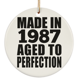 37th Birthday Made In 1987 Aged to Perfection - Circle Ornament