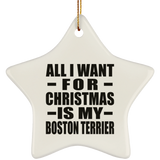 All I Want For Christmas Is My Boston Terrier - Star Ornament