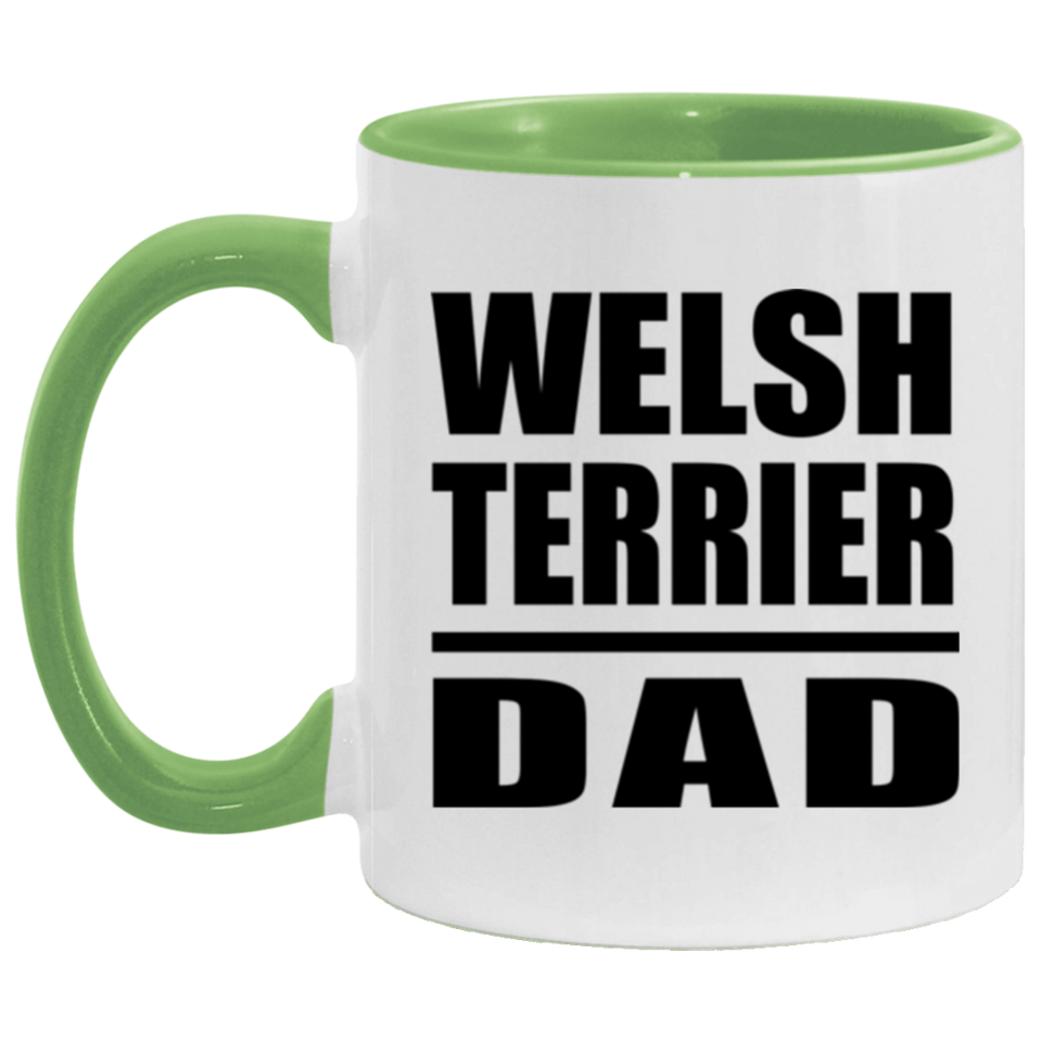 Welsh Terrier Dad - 11oz Accent Mug Green
