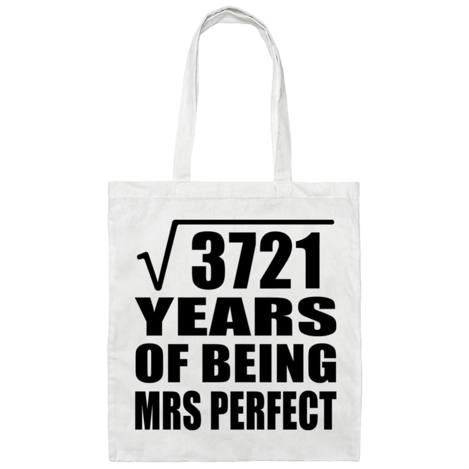 61st Anniversary Square Root of 3721 Years of Mrs Perfect - Tote Bag White