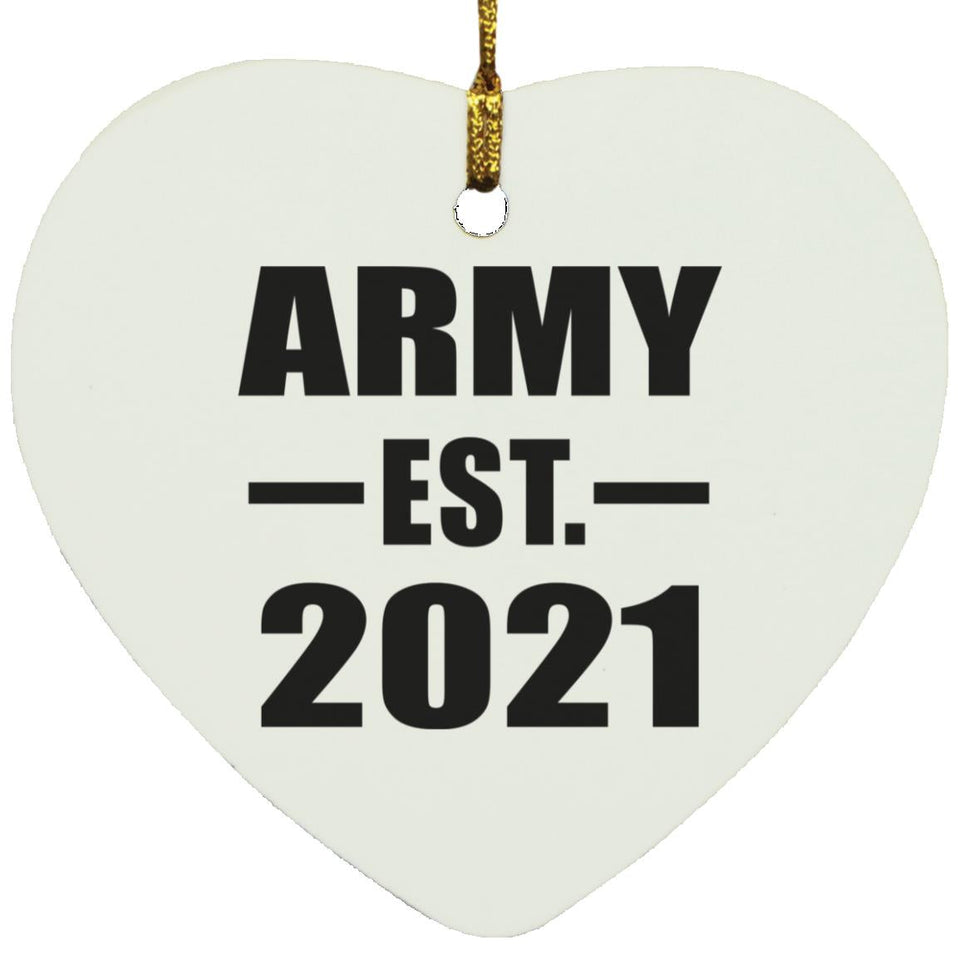 Army Established EST. 2021 - Heart Ornament