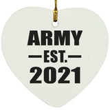 Army Established EST. 2021 - Heart Ornament