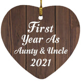 First Year As Aunty & Uncle 2021 - Heart Ornament D