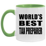 World's Best Tax Preparer - 11oz Accent Mug Green