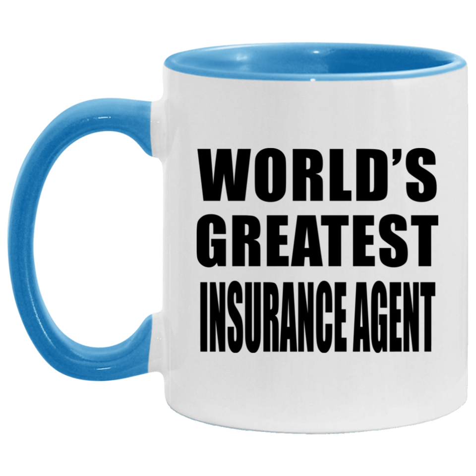 World's Greatest Insurance Agent - 11oz Accent Mug Blue
