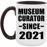 Museum Curator Since 2021 - 15oz Accent Mug Black