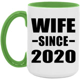 Wife Since 2020 - 15oz Accent Mug Green