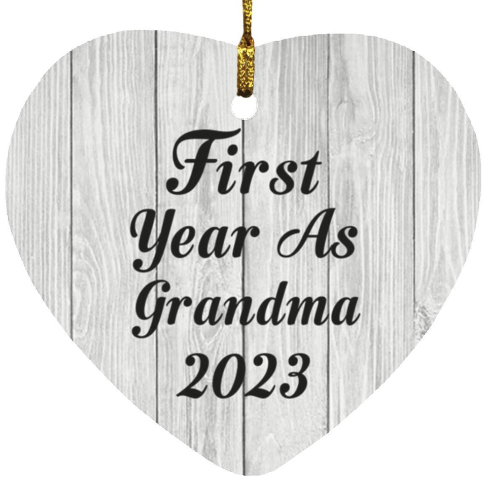 First Year As Grandma 2023 - Heart Ornament F