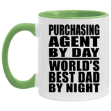 Purchasing Agent By Day World's Best Dad By Night - 11oz Accent Mug Green