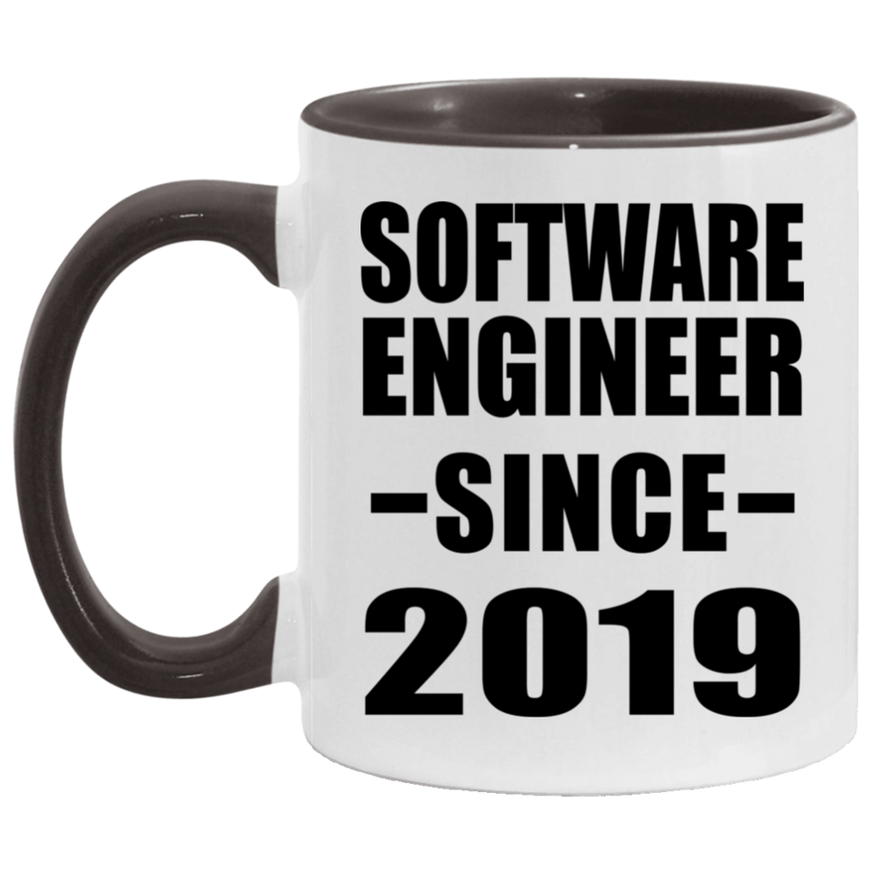 Software Engineer Since 2019 - 11oz Accent Mug Black
