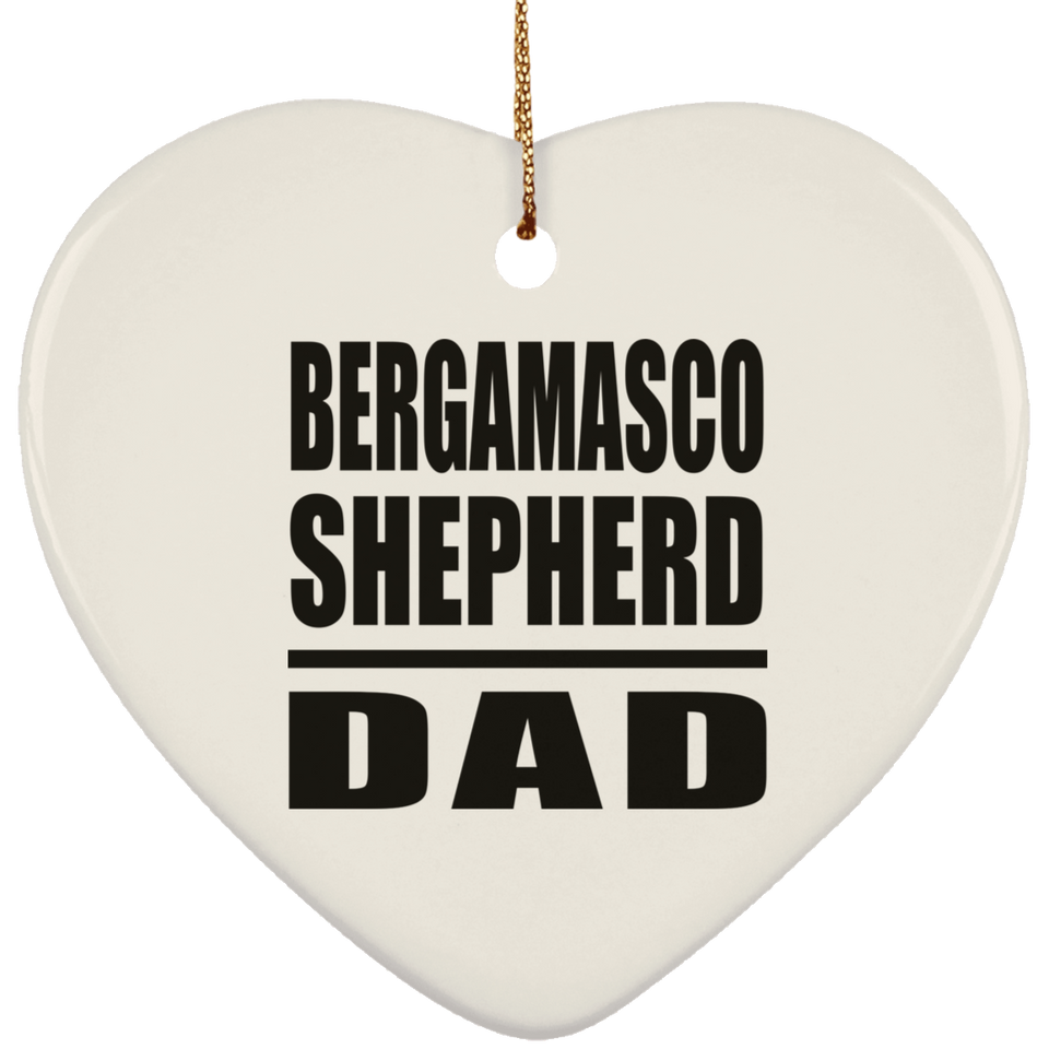 Bergamasco Shepherd Dad - Heart Ornament