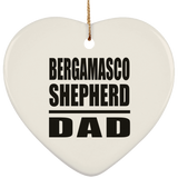 Bergamasco Shepherd Dad - Heart Ornament