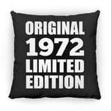 52nd Birthday Original 1972 Limited Edition - Throw Pillow Black
