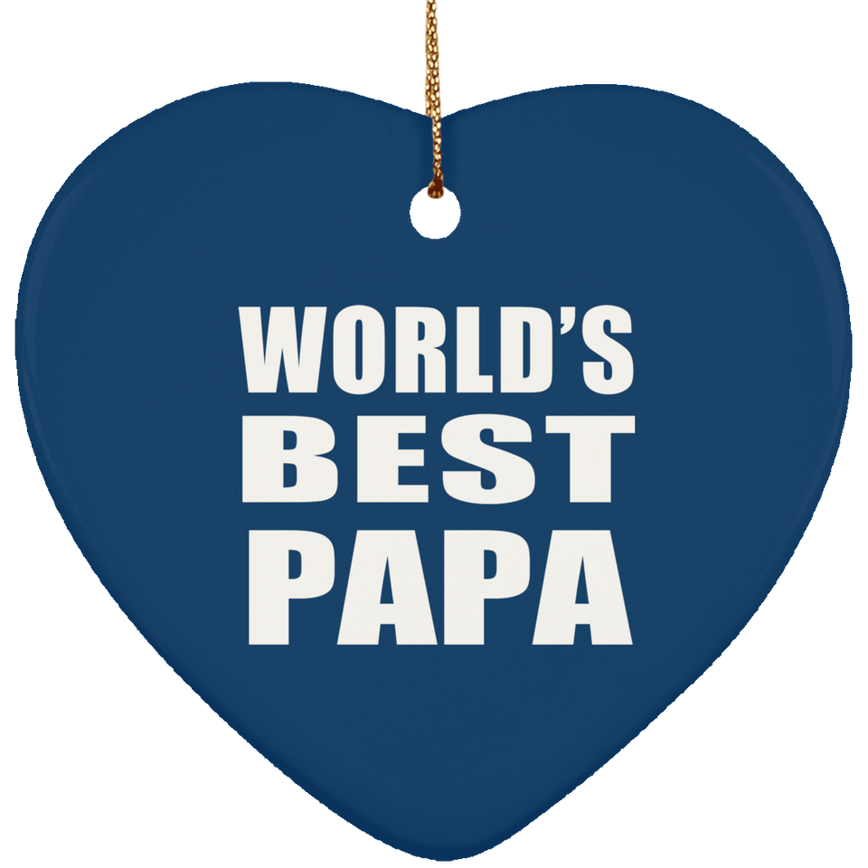 World's Best Papa - Heart Ornament