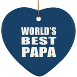 World's Best Papa - Heart Ornament