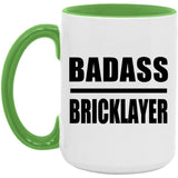 Badass Bricklayer - 15oz Accent Mug Green