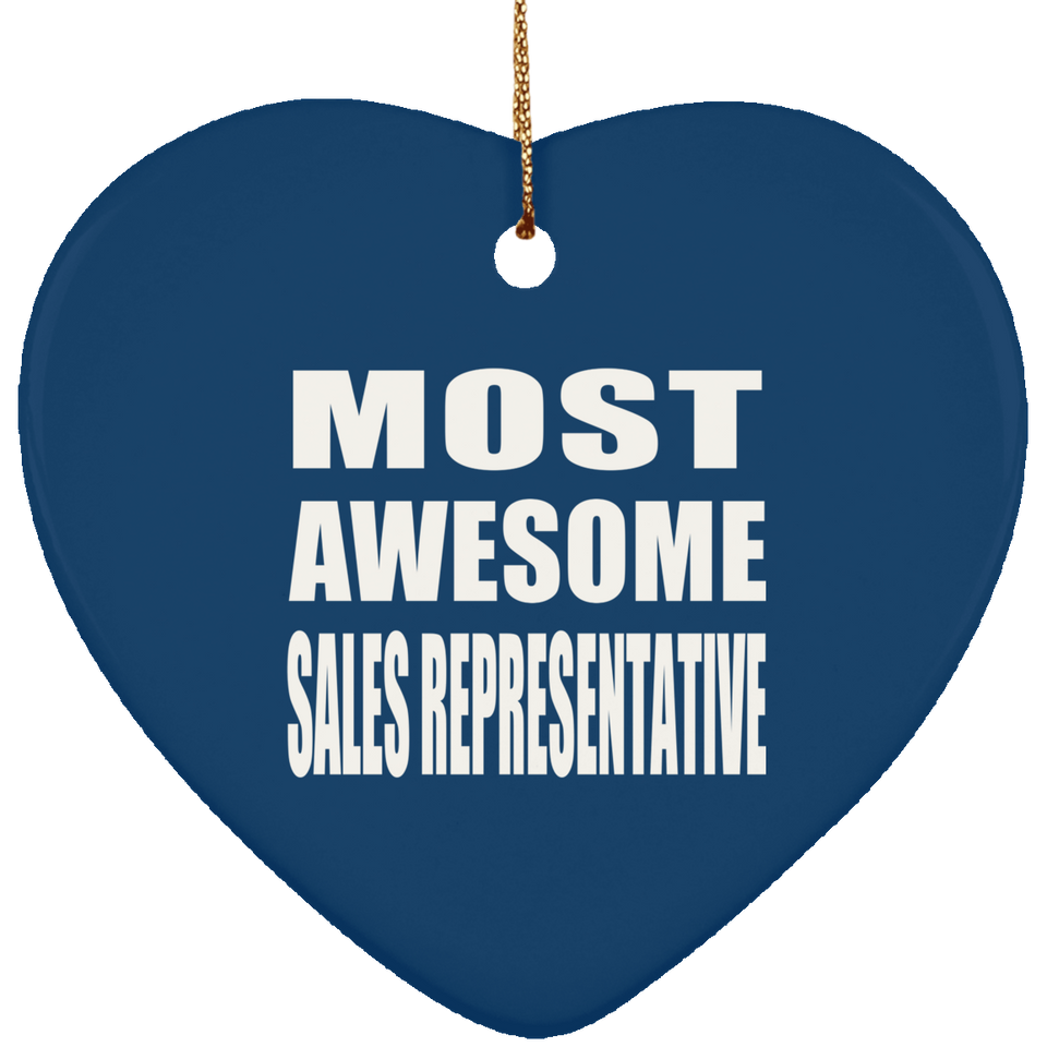 Most Awesome Sales Representative - Heart Ornament