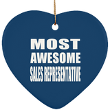 Most Awesome Sales Representative - Heart Ornament