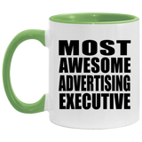 Most Awesome Advertising Executive - 11oz Accent Mug Green