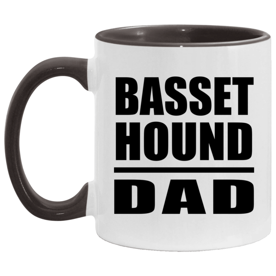 Basset Hound Dad - 11oz Accent Mug Black
