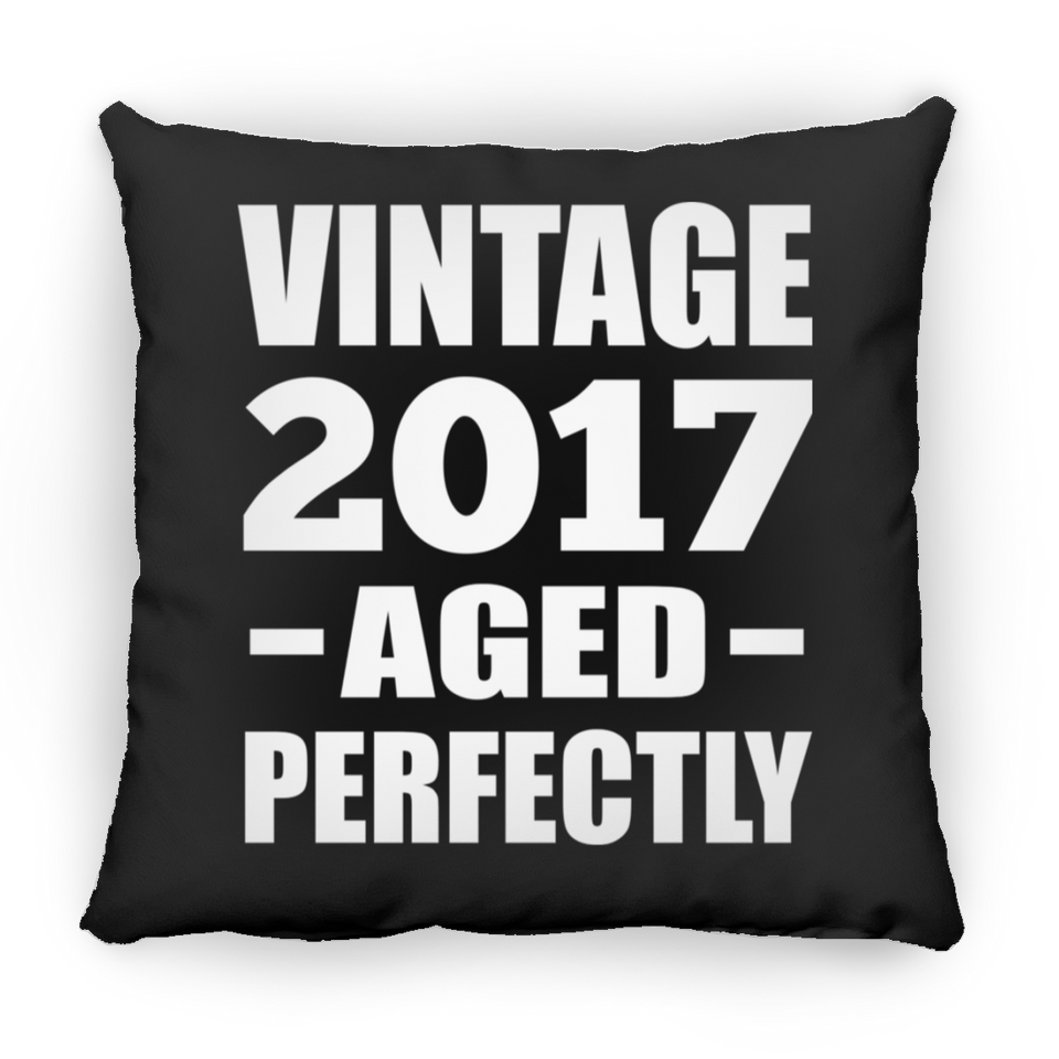 7th Birthday Vintage 2017 Aged Perfectly - Throw Pillow Black