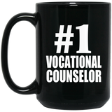 Number One #1 Vocational Counselor - 15 Oz Coffee Mug Black
