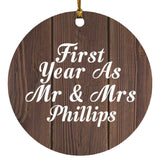First Year As Mr & Mrs Phillips - Circle Ornament D