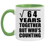 8th Anniversary Square Root of 64 Years Who's Counting - 11oz Accent Mug Green