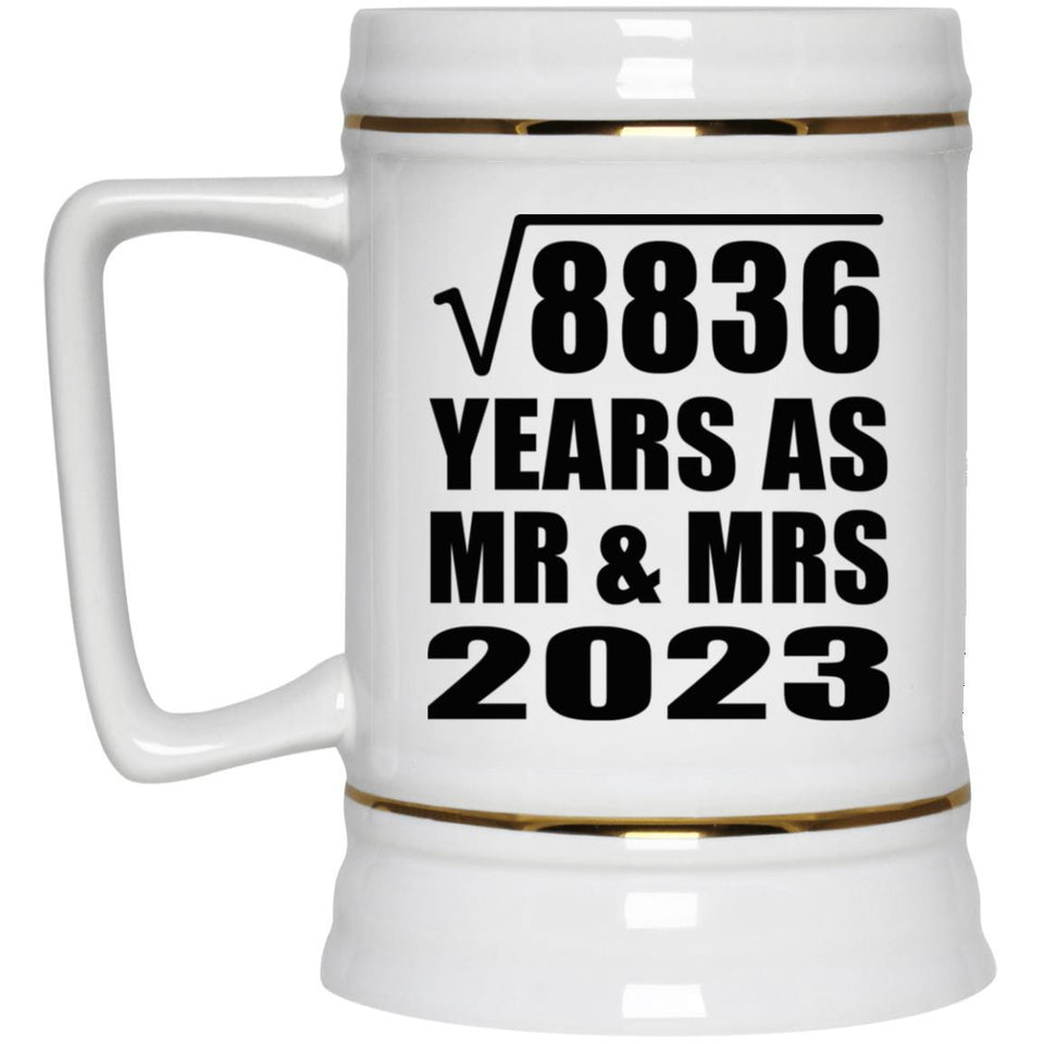 94th Anniversary Square Root of 8836 Years As Mr & Mrs 2023 - Beer Stein