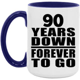 90th Anniversary 90 Years Down Forever to Go - 15oz Accent Mug Purple