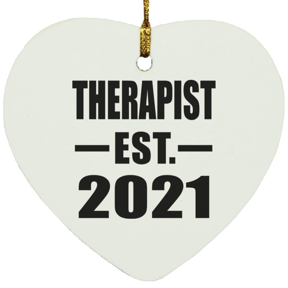 Therapist Established EST. 2021 - Heart Ornament
