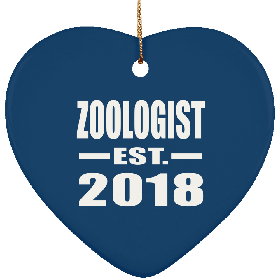 Zoologist Established EST. 2018 - Heart Ornament